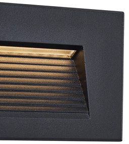Moderné zapustené nástenné svietidlo čierne 11,5 cm vrátane LED IP65 - Trem