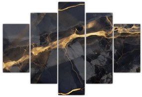 Obraz - Čierno - zlatý dekor (150x105 cm)