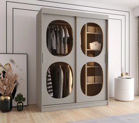 Šatníková skriňa 150 cm Boomer 2 (kašmír) (s osvetlením). Akcia -19%. Vlastná spoľahlivá doprava až k Vám domov. 1126265