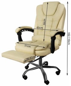 Béžové kancelárske kreslo s opierkou nôh