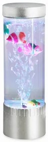 Dekoratívna LED stolná lampa AQUA USB RGB strieborná 32 cm
