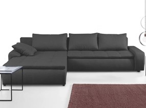 Rohová sedacia súprava Galileo, antracitová látka