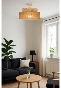 Prisadený luster BOHO 1xE27/60W/230V pr. 40 cm ratan