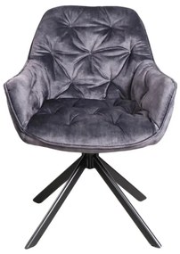 furniture-nabytek.cz - Sada 2 masívnych stoličiek Carlton, šedá, materiál textília / kov, lakované