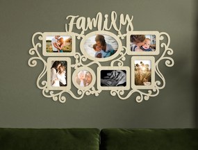 drevko Rodinný fotorámik na viac fotiek Family