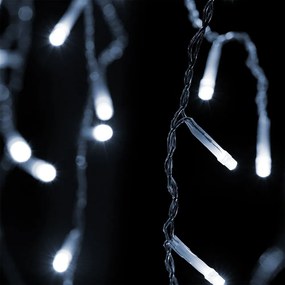 Vianočná reťaz svetelné cencúle LED, studená biela, 10m