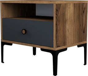 Nočný stolík Lizbon Walnut Anthracite