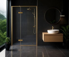 Rea Atlas, sprchové dvere 100x200cm, ľavý variant, 6mm číre sklo, zlatý matný profil, KPL-K4674
