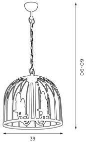 Luster SINGLE 4xE14/60W/230V