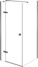 Besco Štvorcový sprchový kút PIXA GUN METAL SQ 90x90, výška 195 cm - bez vaničky BESCO-Orientácia: Ľavá