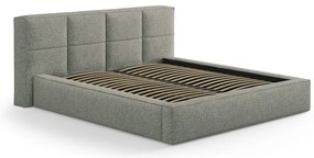 Zelená čalúnená dvojlôžková posteľ s úložným priestorom s roštom 200x200 cm Simon Darren – Micadoni