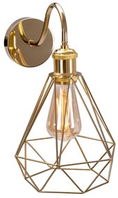 Toolight, nástenná lampa Loft 1xE27 392229, zlatá, OSW-09681