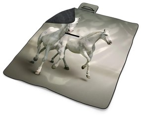 Sablio Plážová deka Dva biele kone: 200x140 cm