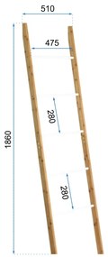 Bambusový rebrík – biely