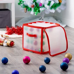 Vianočný úložný box na banky, gule a vianočné ozdoby, na 64 kusov