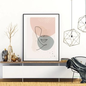 Plagát - Abstrakcia ženskej tváre (A4)