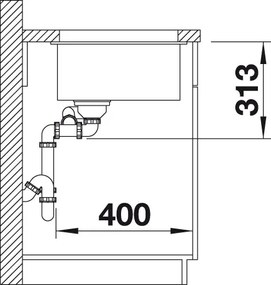 Granitový drez Blanco SUBLINE 340/160 U kávová drez vpravo