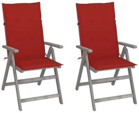 Záhradné sklápacie stoličky 2 ks s podložkami akáciový masív 3064704