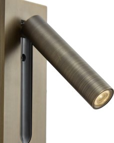 Sada 2 moderných nástenných svietidiel tmavý bronz vrátane LED - Plaza