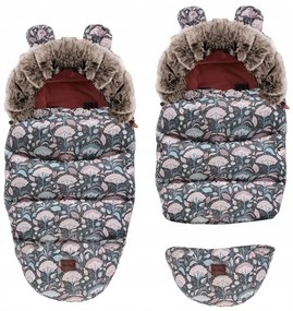 Rastúci fusak do kočíka TEDDY GROW-UP - ružové lístky