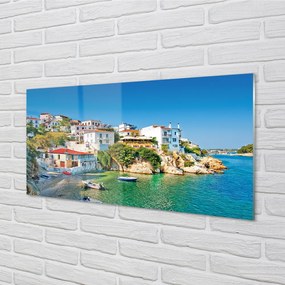 Obraz na akrylátovom skle Grécko stavieb pobrežie morská 100x50 cm