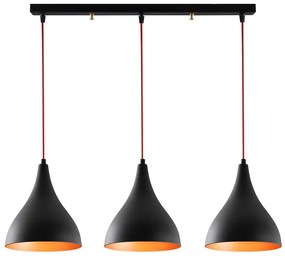 Čierne závesné svietidlo s kovovým tienidlom Berceste – Opviq lights