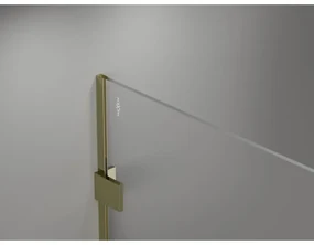 Mexen Lunar sprchová stena pravá 150 x 200 cm, 8mm číre sklo, zlatá lesklá, 830-150-000-50-00-P