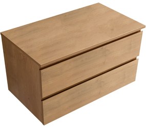 CERANO - Kúpeľňová skrinka Carole s doskou pod umývadlo - prírodná - 100x49, 8x46 cm
