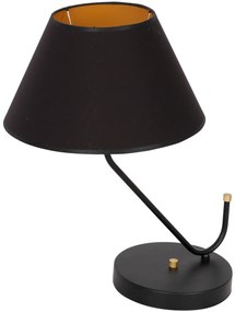 Stolná lampa Victoria, 1x čierne textilné tienidlo, b/g