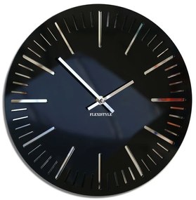 Elegantné lesklé hodiny do obývačky v čiernej farbe