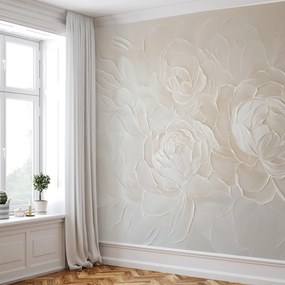 Fototapeta - Elegantné béžové kvety (147x102 cm)