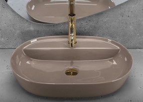 Rea Aura, umývadlo na dosku 610x410x130, béžová lesklá, REA-U6381