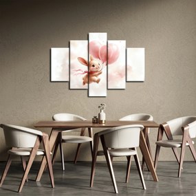 Obraz - Zajačik s balónikmi (150x105 cm)