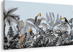 Obraz zvierat v tropickom lese (90x60 cm)