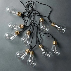 Butlers BULB LIGHTS Svetelná reťaz žiarovky 10 svetiel - čierna