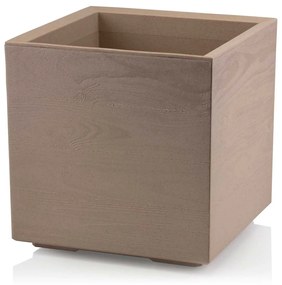 PLASTOVÝ KVETINÁČ NA KOLIESKACH BETONIQUE 40X40 CM BÉŽOVÁ