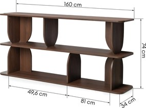 Regál Loocky 74 cm ořech Warmia
