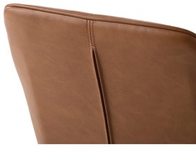 Hnedé čalúnené jedálenské kreslá v súprave s podrúčkami 2 ks Nolan Stripe – Unique Furniture