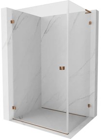 Mexen Lunar-B L, 1-krídlový sprchový kút, ľavý, 100 x 80 cm, 8mm číre sklo, ružové zlato profil, 832L-100-080-60-00-L