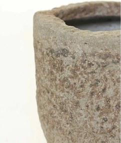 Okrúhly kvetináč LONDA, vláknocement, 25x22 cm, sivý