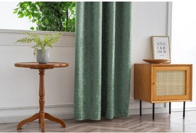 Zatemňovací záves LOOM VELVET 140x250 cm, zelený Zavesenie: Kovové krúžky