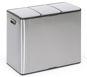 Kôš na triedený odpad, 3x 15 l, nerez, nášľapný