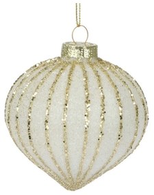 Sada 12 ks skleněných vánočních baněk CHRUMKI stříbrná/zlatá