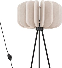 Stojacia lampa Mula, 1x béžové plstené tienidlo, b, (fi 45cm)