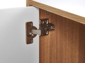 4-dverová komoda svetlé drevo s bielou NUEVA Beliani