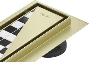 Mexen Flat M13 lineárny odtok 2v1 120 cm, zlatý kartáčovaný - 1A10120