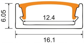 BERGE LED hliníkový profil 2m biely prisadený - sada