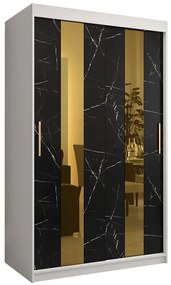 Skriňa Platinum Pole 120 biely mramor/čierna