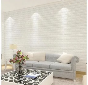 Samolepiaci PVC panel 3D tehla biela 77x70 cm