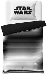 Čiernobiele bavlnené posteľné obliečky Star Wars - motív The Dark Force - 100% bavlna - 70 x 90 cm + 140 x 200 cm
